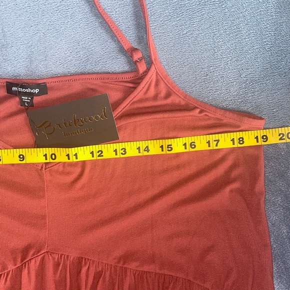 NWT Mittoshop Vneck adj. Straps Babydoll Style Tank Top SZ L in Brickred - Picture 5 of 8